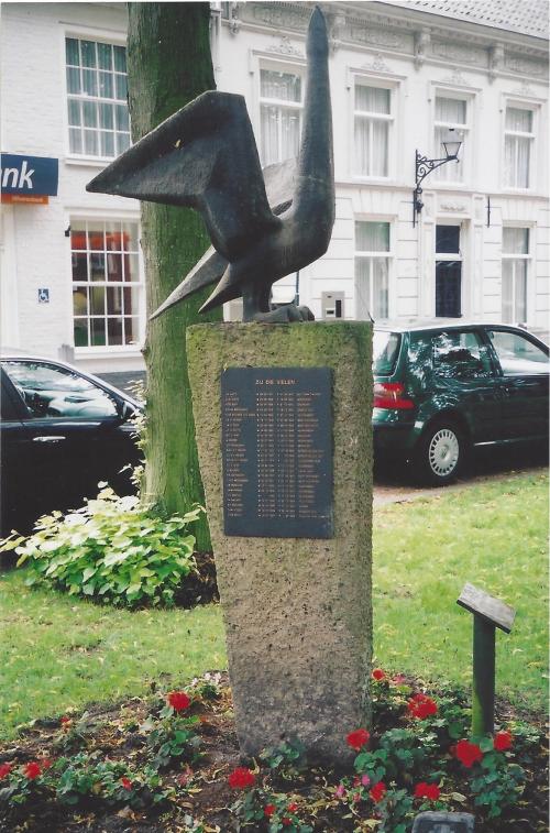 Memorial in Hilvarenbeek town square listing VDH and others