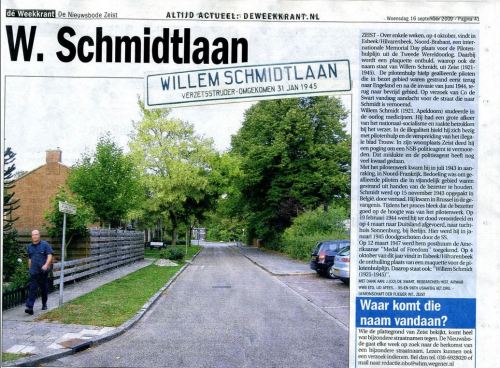 Photo and news story about street named after Willem