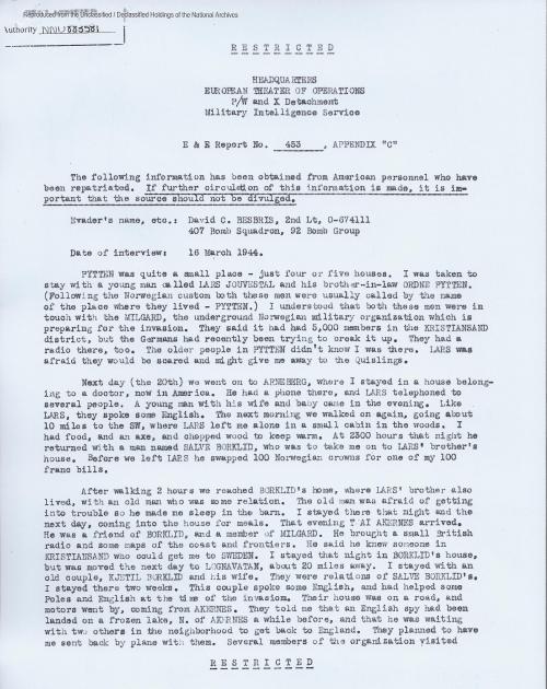 Norwegian helper file of David Besbris, p. 1