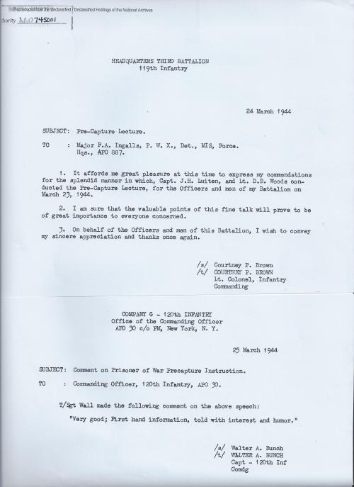 Letters of commendation